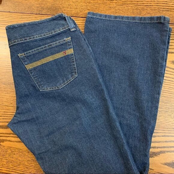 Tommy Jeans Flare Dark Wash Jeans 13 Double Button Y2K 2000s - Picture 1 of 12